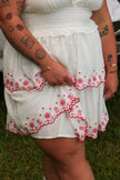 White Halter Ruffle Mini Dress