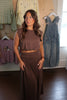 Mocha Bubble Cap Sleeve Tank