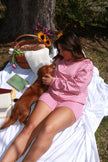 Low Rise Pink/Brown Stripe Short