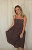 Brown/Black Polka Dot Midi Dress