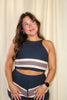 Navy Knit Halter Top