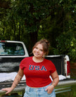 Red USA Baby Tee