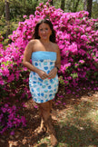 Striped Bandeau Seashell Mini Dress