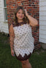 Cream/Brown Lace & Polka Dot Mini Dress