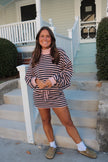 Navy/Pink Striped Skort
