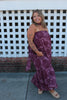 Strapless Burgundy Floral Maxi