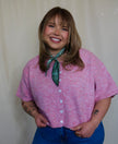 Baby Pink Cropped Short Sleeve Cardigan