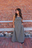Gingham Open Back Maxi Dress