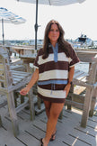 Coco/Cream Striped Skort