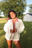 White & Red Gingham Jacket