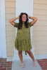 Olive Floral Mini Dress