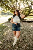 Dark Wash Denim Mini Skirt