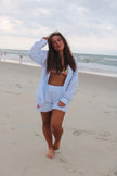 Light Blue & White Striped Lobster Button Down