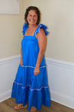 Royal Blue Scalloped Maxi Dress