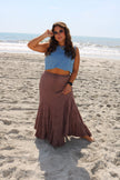 Brown Boho Maxi Skirt