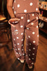 Brown Polka Dot Satin Pants