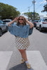Champagne & Black Polka Dot Mini Skort