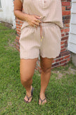 Camel Gingham Shorts