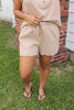 Camel Gingham Shorts
