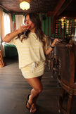 Yellow & White Stripe Mini Skort