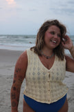Yellow crochet vest