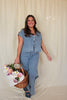 Denim Front Tie Blouse