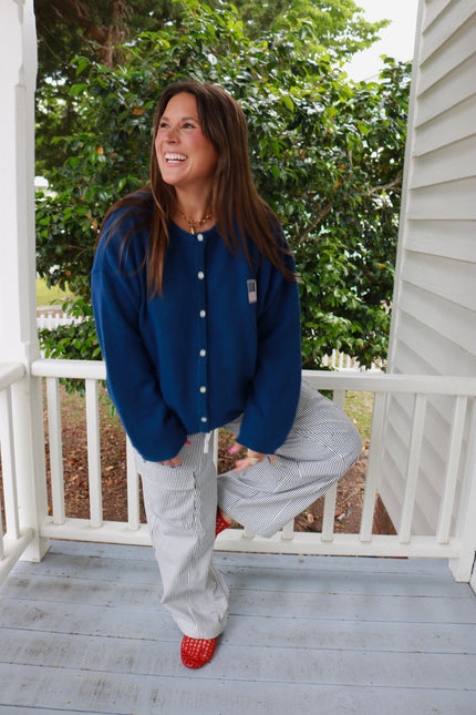 Navy American Flag Cardigan