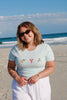 Light Blue Embroidered Seafood Baby Tee