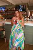 Caldera Collage Pleated Maxi Dress