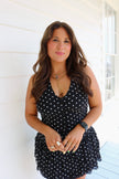 Black & White Polka Dot Halter Top