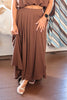 Brown Flowy Maxi Skirt