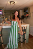 Blue & Green Chunky Stripe Maxi Dress