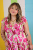 Ruffle Tulip Pattern Mini dress