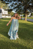 Blues/ Multi Striped Maxi Dress