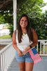 White/Navy Knit Tank