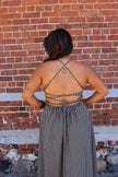 Gingham Open Back Maxi Dress
