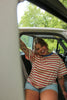 Cream/Red/Blue Boxy Tee