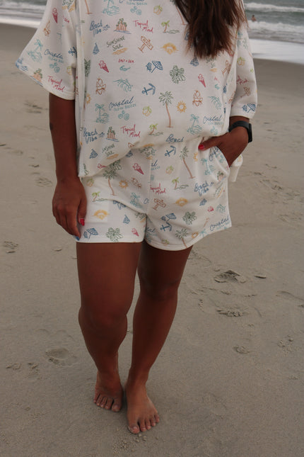 Coastal Print Lounge Shorts