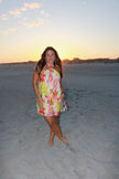 Tropical Floral Halter Mini Dress