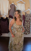 Olive Patterned Maxi Dress