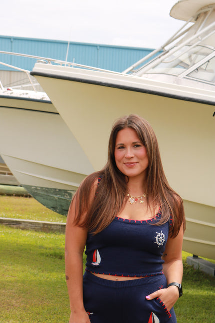 Nautical Knit Navy Tank