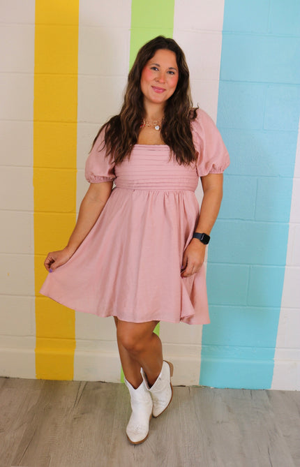 Dusty Peach Mini Dress