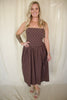 Brown/Black Polka Dot Midi Dress