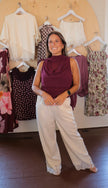 Cream Linen Lace Pants