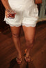 Cream Satin Lace Shorts