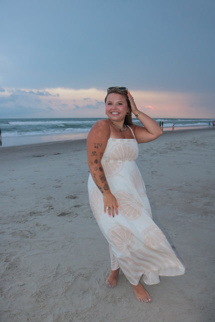 Neutral Seashell Maxi Dress
