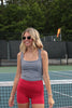 Black Gingham Square Neck Tank