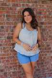 Turquoise & Yellow Gingham Baby Doll Tank