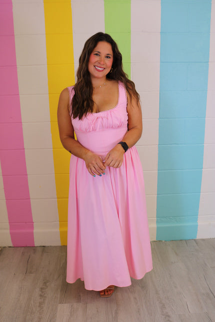 Pink Corset Maxi Dress