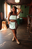 Teal & Brown Wrap Skort